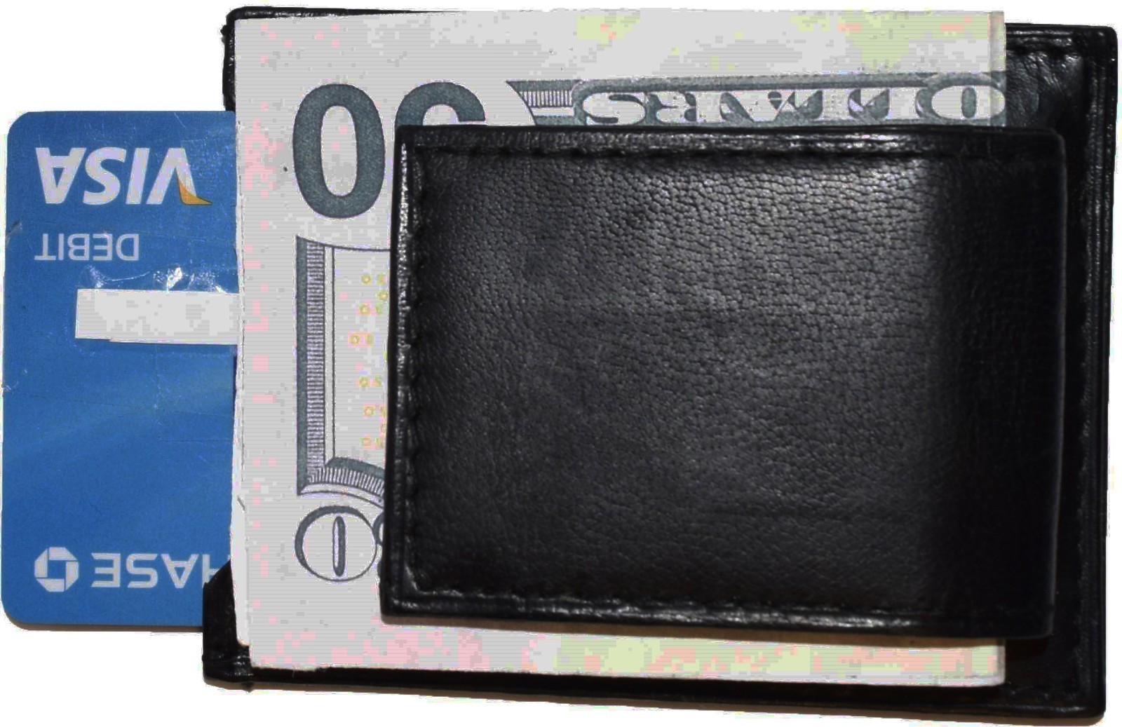 new leather money clip black magnetic money clip bills holder leather case new - Image 6