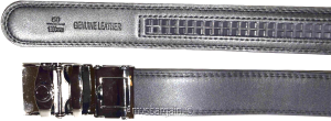 new men's belt leather dress belt w/ auto lock sliding buckle XL belt length - Image 7