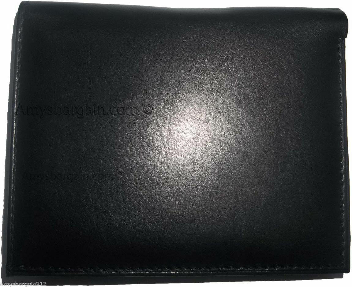 woman's genuine leather bi fold wallet 2 billfold black leather wallet 8 cards - Image 4