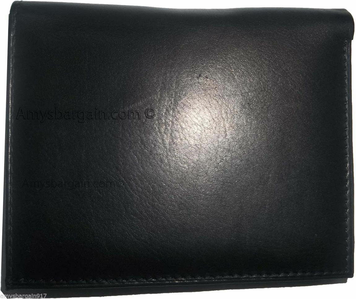 woman's genuine leather bi fold wallet 2 billfold black leather wallet 8 cards - Image 5