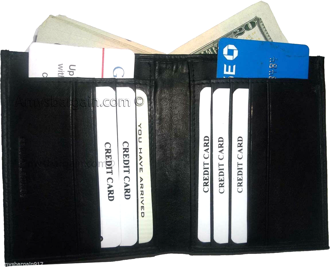 woman's genuine leather bi fold wallet 2 billfold black leather wallet 8 cards