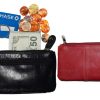 women's leather change purse zip coin wallet coin purse 2 pockets purse key ring