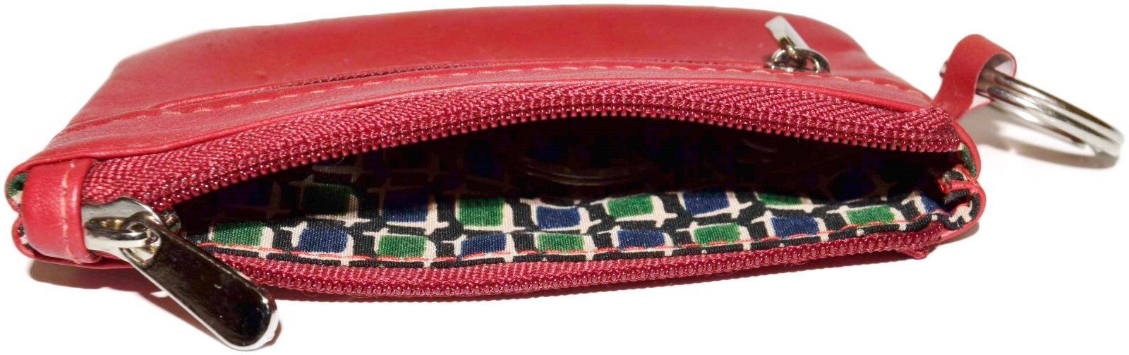 women's leather change purse zip coin wallet coin purse 2 pockets purse key ring - Image 17