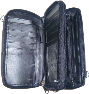 women's leather handbag wallet combo 19 credit card slots strap 3 change pockets - Image 7