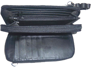 women's leather handbag wallet combo 19 credit card slots strap 3 change pockets - Image 9